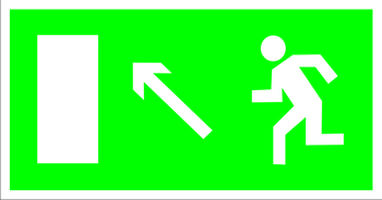 E06 направление к эвакуационному выходу налево вверх (пластик, 300х150 мм) - Знаки безопасности - Эвакуационные знаки - . Магазин Znakstend.ru